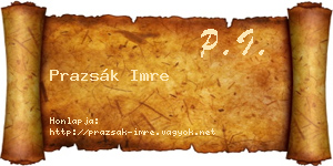 Prazsák Imre névjegykártya